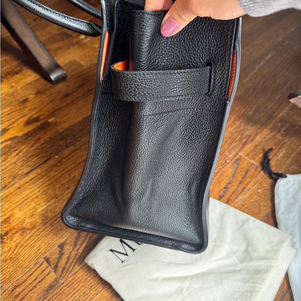 Mulberry Black Leather Tote with Orange Interior - Picture 7 of 12